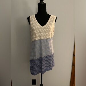 White House Black Market Striped tunic tank blouse Sz M